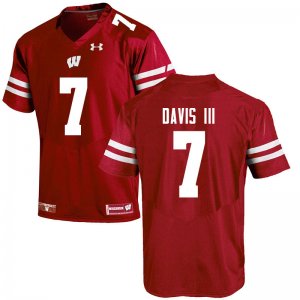 Men's Wisconsin Badgers NCAA #7 Danny Davis III Red Authentic Under Armour Stitched College Football Jersey RI31J33GE